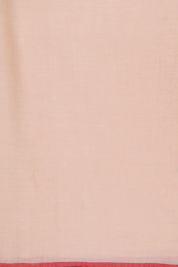 Bengal Cotton Saree In Creamy Orange With Threadwork Buttis