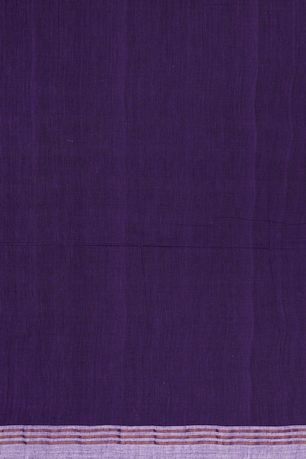Bengal Cotton Saree In Regal Purple With Threadwork Buttas