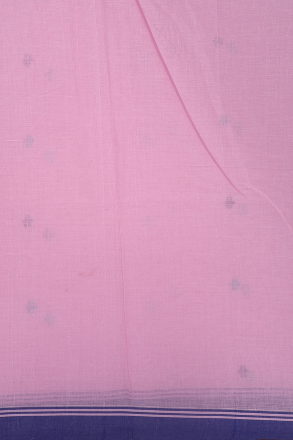 Bengal Cotton Saree In Pastel Pink With Threadwork Buttas