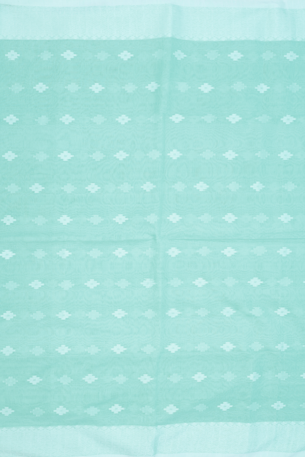 Bengal Cotton Saree In Mint Green With Threadwork Buttas