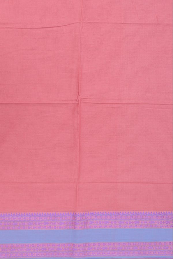 Bengal Cotton Saree In Dusty Pink With Threadwork Border