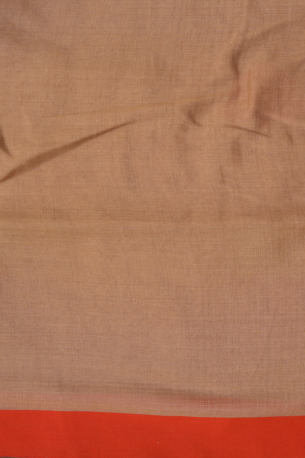 Bengal Cotton Saree In Brown With Leaf Motifs