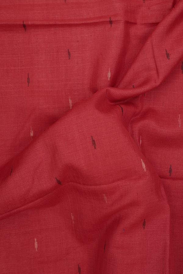 Bengal Cotton Saree In Scarlet Red With Threadwork Buttis