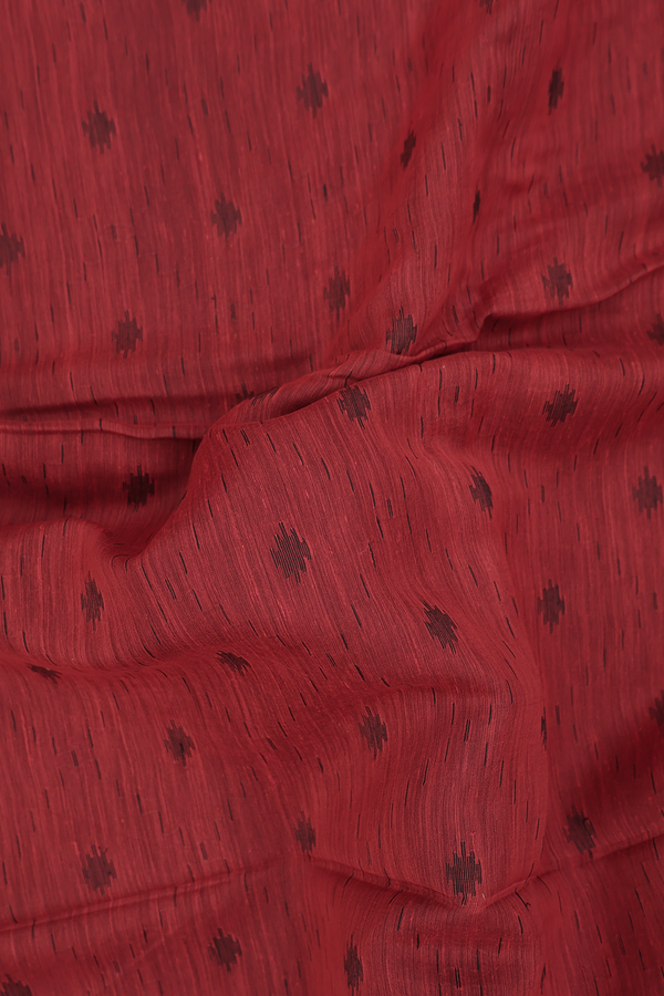 Bengal Cotton Saree In Crimson Red With Diamond Design