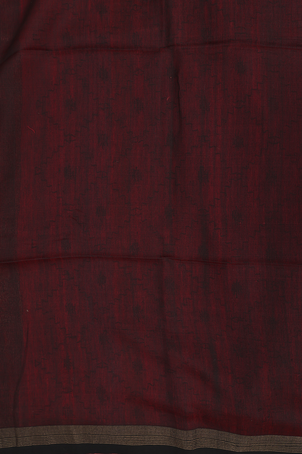 Bengal Cotton Saree In Crimson Red With Diamond Design
