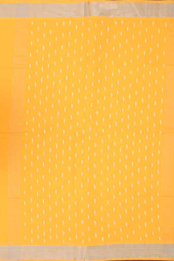 Bengal Cotton Saree In Royal Yellow With Zari Border