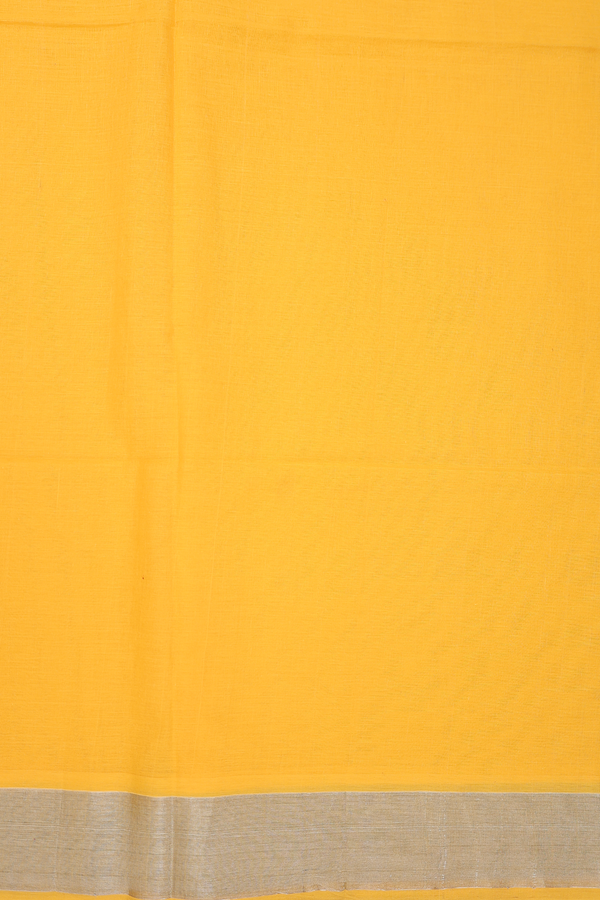 Bengal Cotton Saree In Royal Yellow With Zari Border