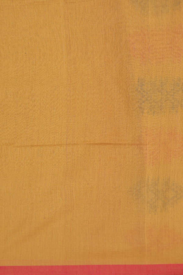 Bengal Cotton Saree In Golden Brown With Threadwork Buttas