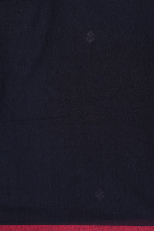 Bengal Cotton Saree In Black With Floral Buttas