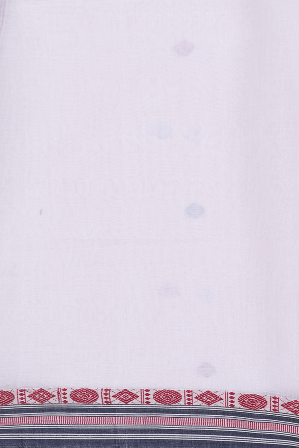 Bengal Cotton Saree In Off White With Threadwork Buttas