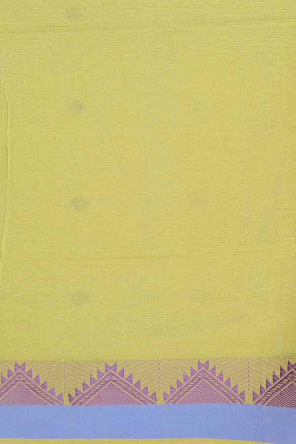 Bengal Cotton Saree In Pear Green With Geometric Buttas