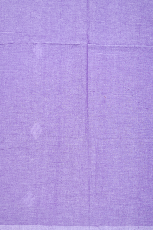 Bengal Cotton Saree In Lavender With Threadwork Buttas