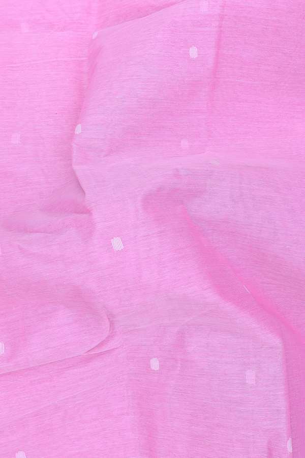 Bengal Cotton Saree In Pink With Threadwork Buttas