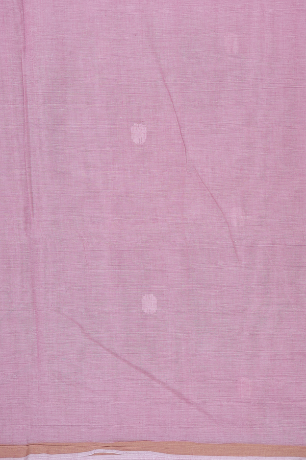 Bengal Cotton Saree In Dusty Pink With Threadwork Buttas