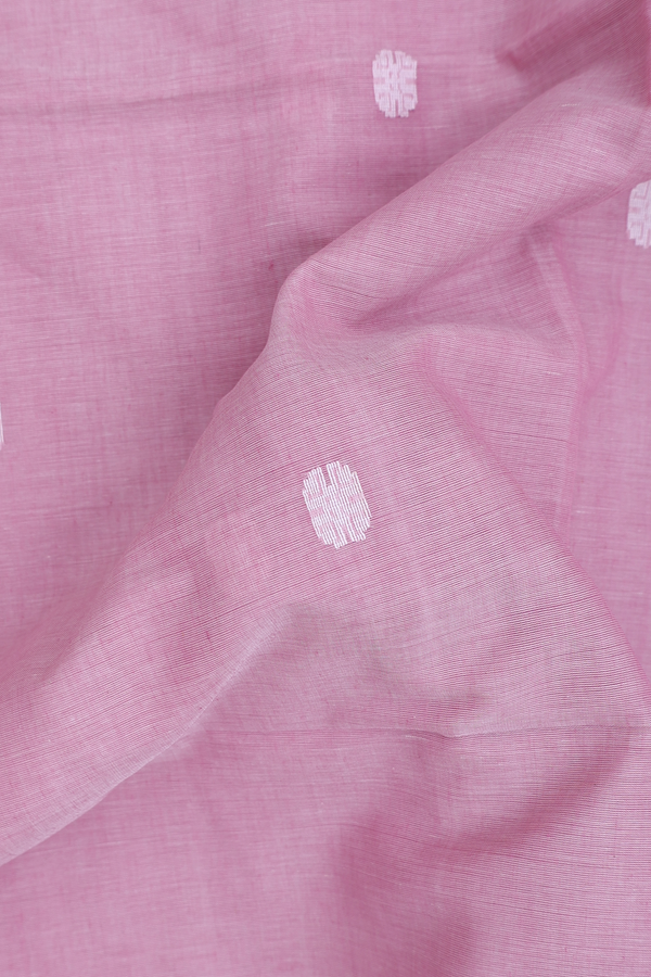 Bengal Cotton Saree In Dusty Pink With Threadwork Buttas