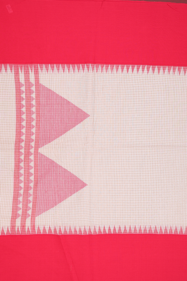Bengal Cotton Saree In Brown And White With Checks Design