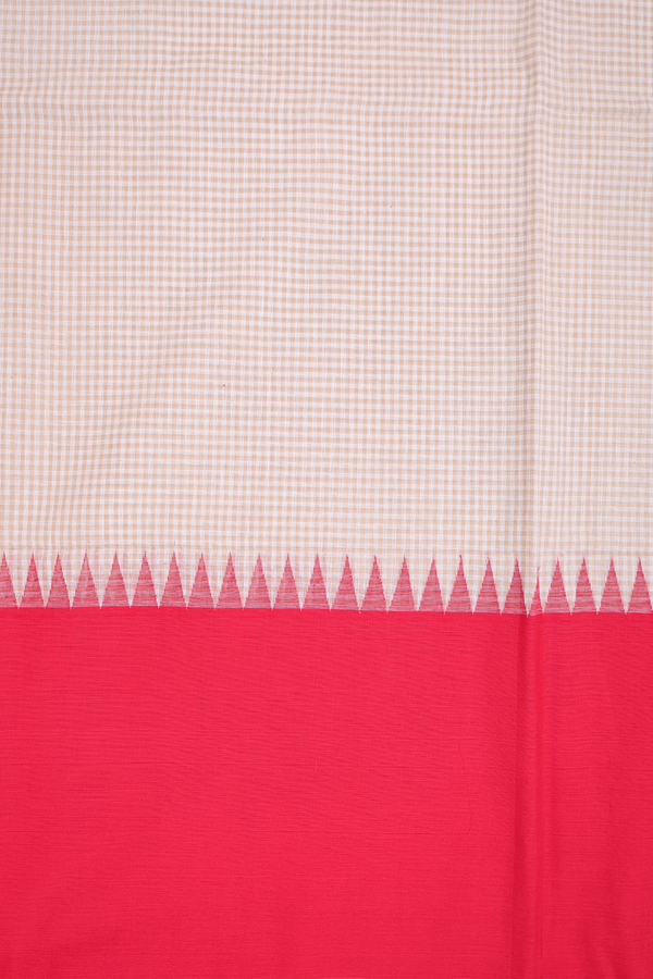 Bengal Cotton Saree In Brown And White With Checks Design