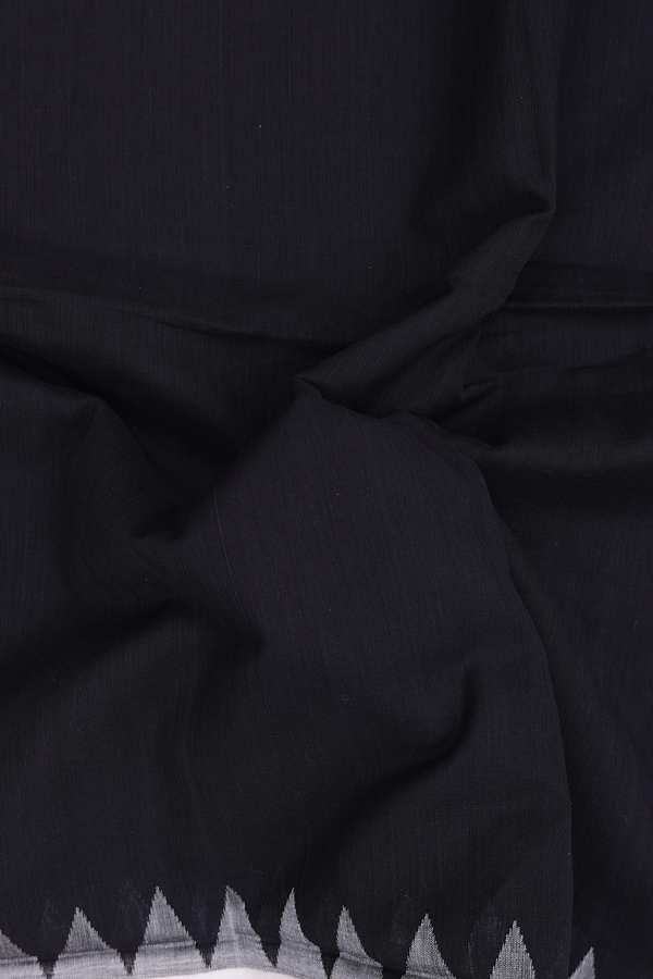 Bengal Cotton Saree In Black With Contrast Border