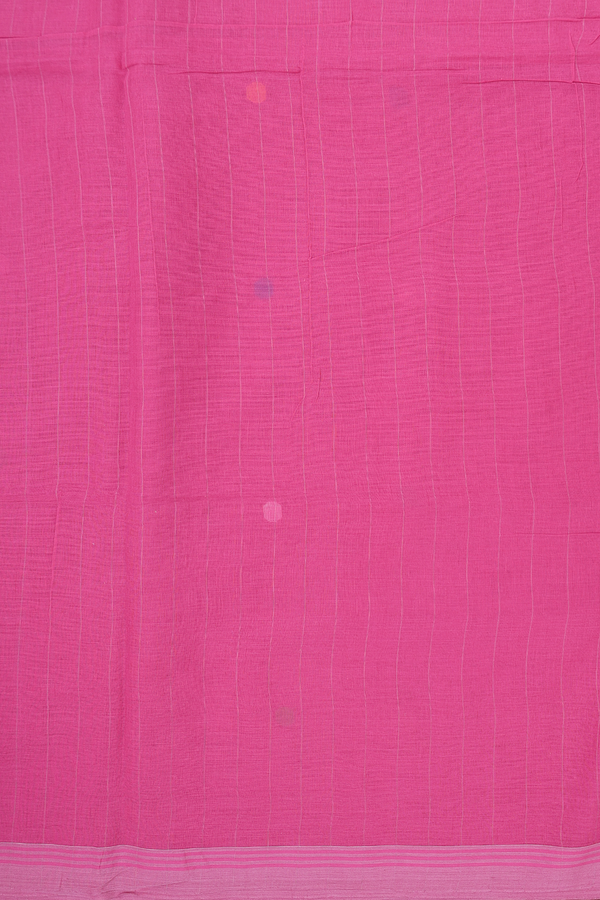 Bengal Cotton Saree In Pink With Threadwork Buttas