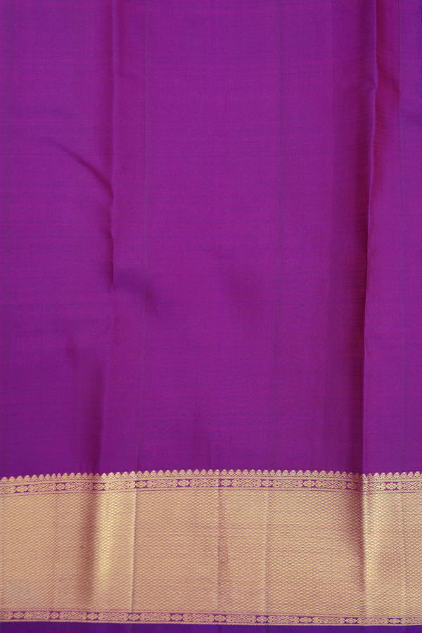 Kanchipuram Silk Saree In Deep Purple With Geometric Design