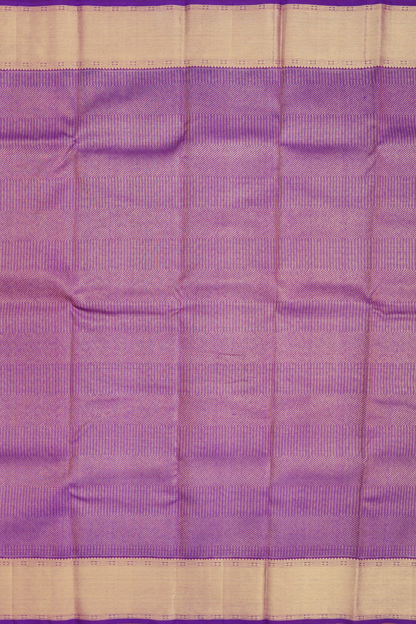 Kanchipuram Silk Saree In Deep Purple With Geometric Design