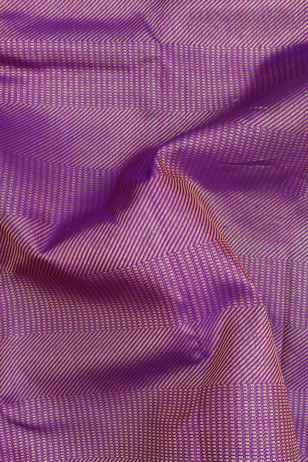 Kanchipuram Silk Saree In Deep Purple With Geometric Design