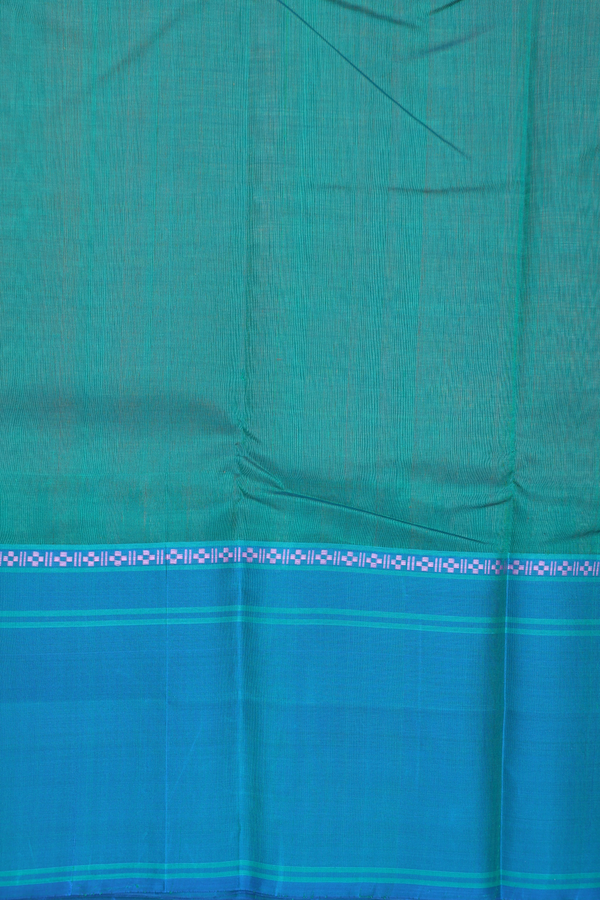 Kanchi Cotton Saree In Orange With Ganga Jamuna Border