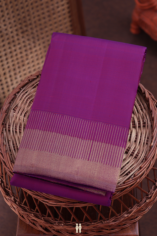 Kanchipuram Silk Saree In Purple With Seppu Rekku Border