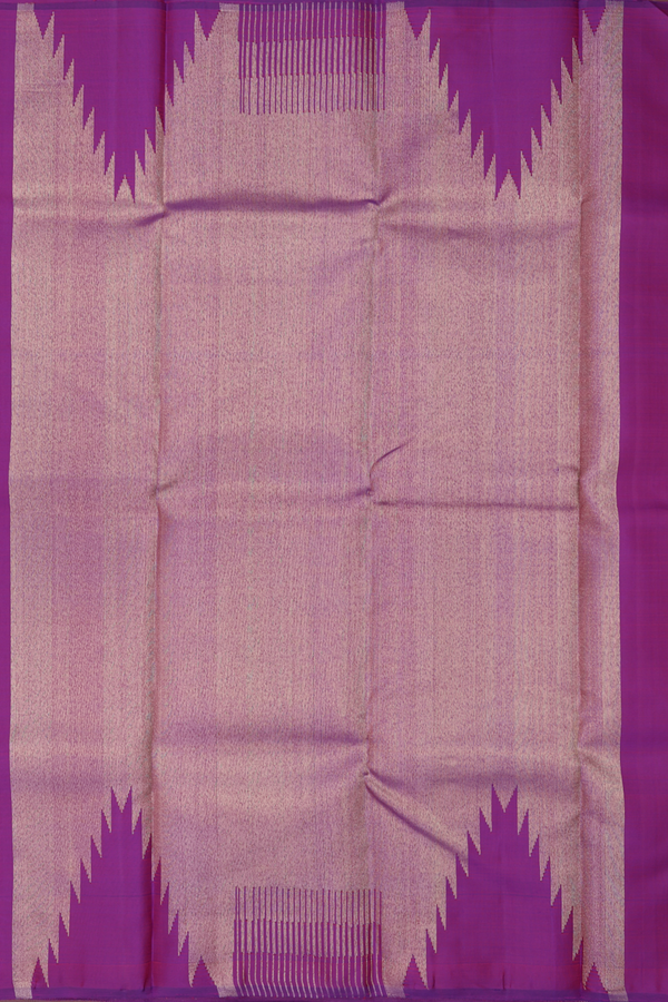 Kanchipuram Silk Saree In Purple With Seppu Rekku Border
