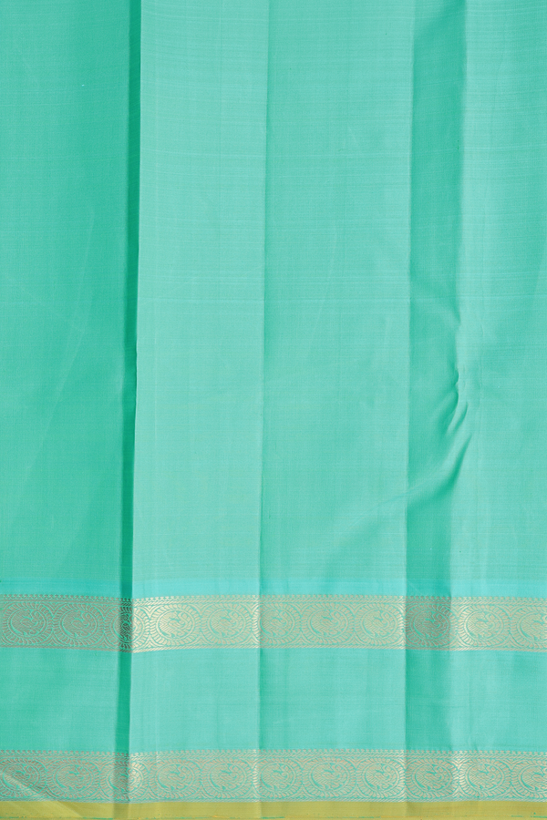 Kanchipuram Silk Saree In Royal Blue With Peacock Buttas