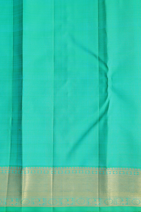 Kanchipuram Silk Saree In Aqua Green With Jacquard Pattern