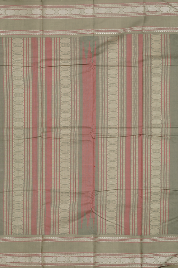 Kanchi Cotton Saree In Off White With Rudraksh Buttas