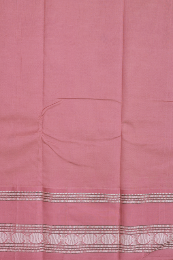 Kanchi Cotton Saree In Light Brown With Rudraksh Buttas