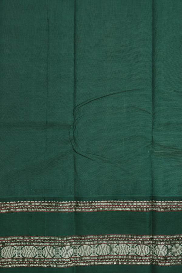 Kanchi Cotton Saree In Dusty Green With Threadwork Buttas