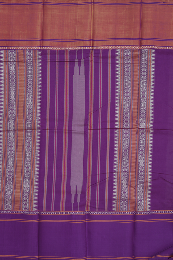 Kanchi Cotton Saree Dusty Lavender With Ganga Jamuna Border