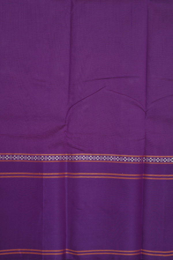 Kanchi Cotton Saree Dusty Lavender With Ganga Jamuna Border
