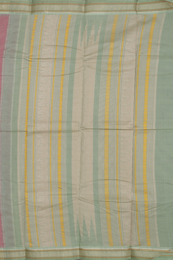 Kanchi Cotton Saree In Dusty Rose With Threadwork Buttas