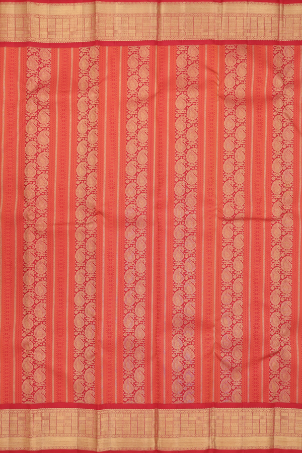 Kanchipuram Silk Saree In Red With Allover Design
