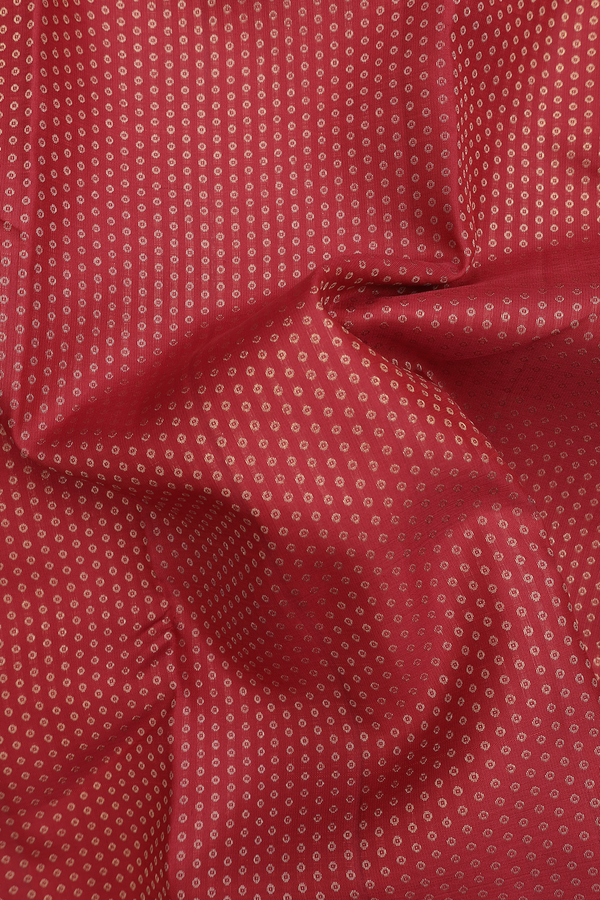 Kanchipuram Silk Saree In Crimson Red With Zari Buttis