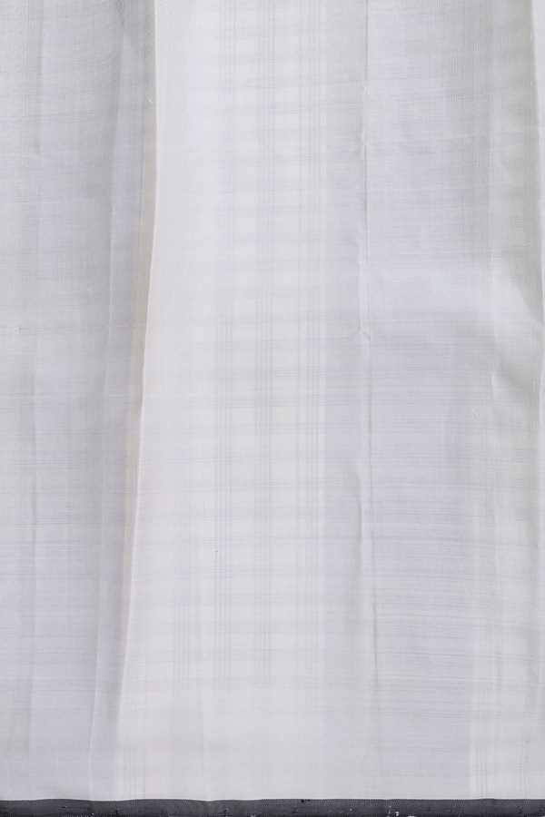 Kanchipuram Silk Saree In White With Checks Design