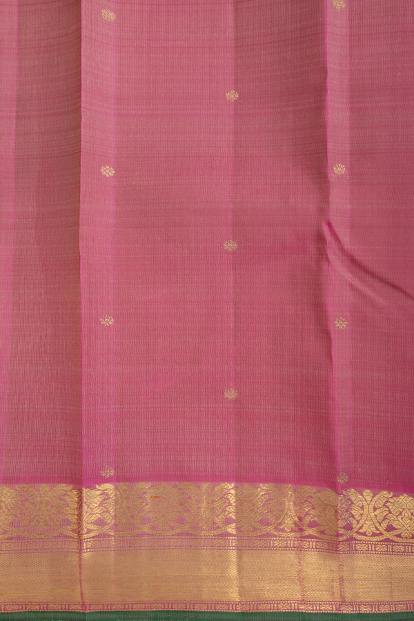 Kanchipuram Silk Saree In Turkish Blue With Checks Design