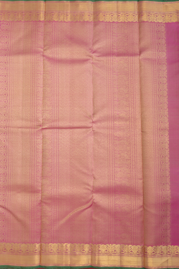 Kanchipuram Silk Saree In Turkish Blue With Checks Design