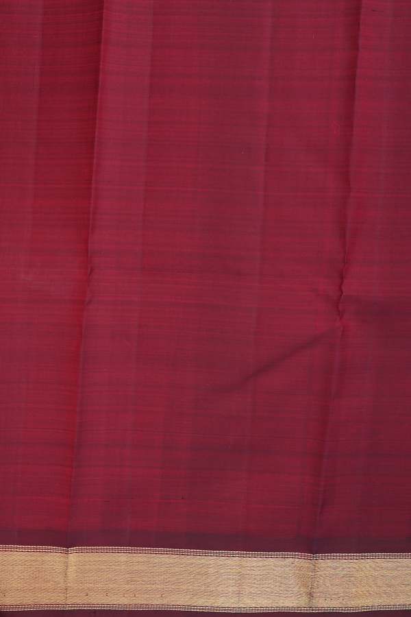 Kanchipuram Silk Saree In Maroon With Half And Half Design