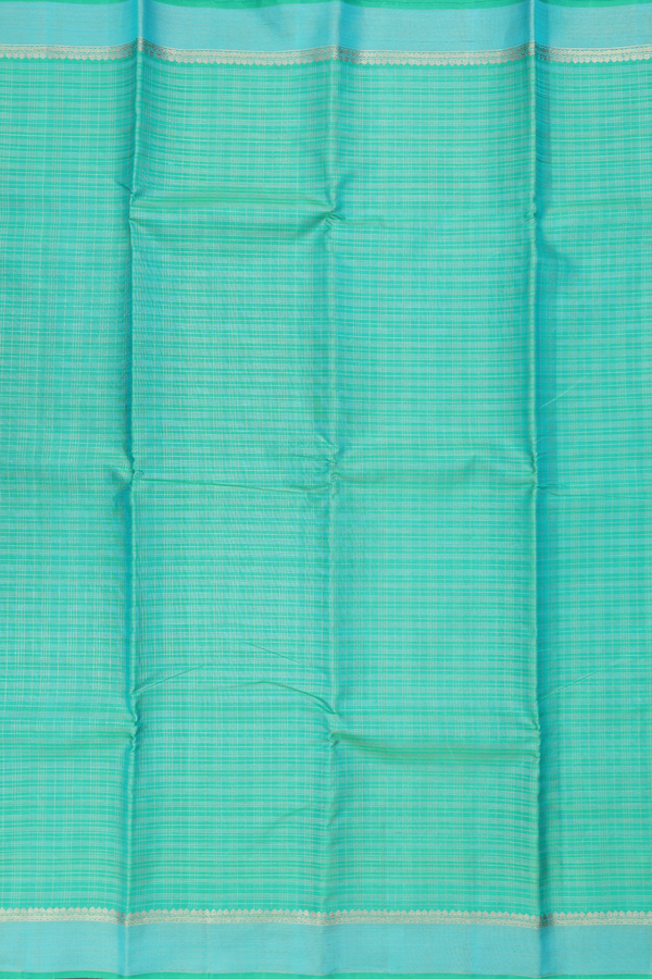 Kanchipuram Silk Saree In Green With Checks Design