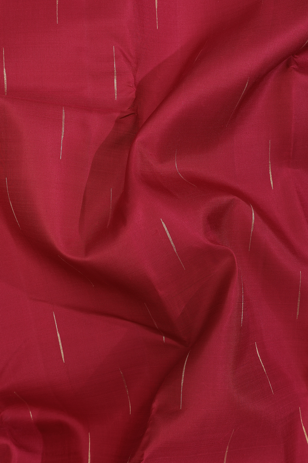 Kanchipuram Silk Saree In Ruby Red With Zari Buttas