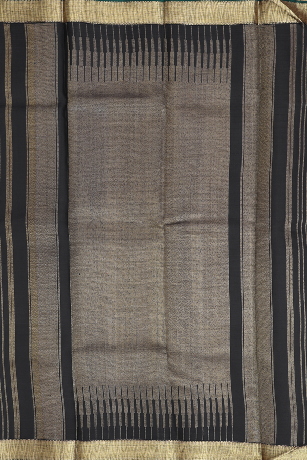 Kanchipuram Silk Saree In Black With Checks Design