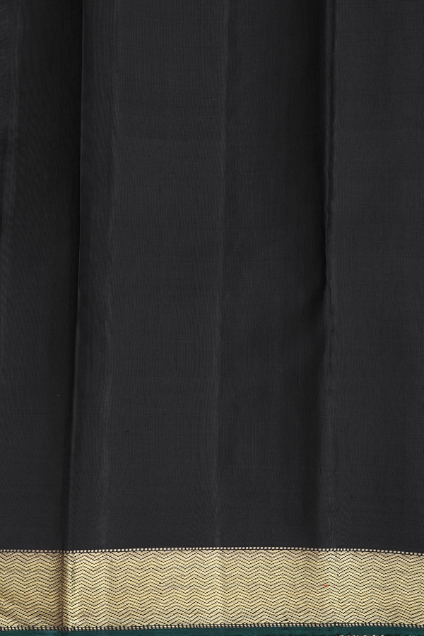 Kanchipuram Silk Saree In Black With Checks Design
