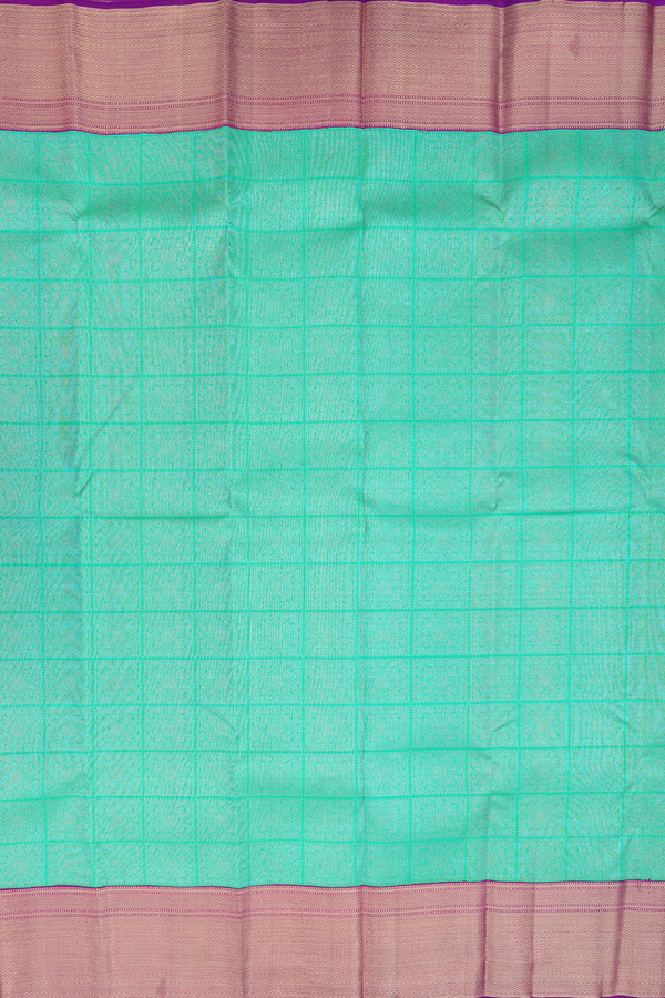 Kanchipuram Silk Saree In Sea Green With Brocade Design