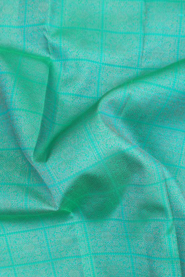 Kanchipuram Silk Saree In Sea Green With Brocade Design