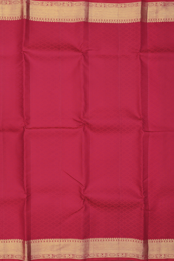 Kanchipuram Silk Saree In Ruby Red With Jacquard Pattern